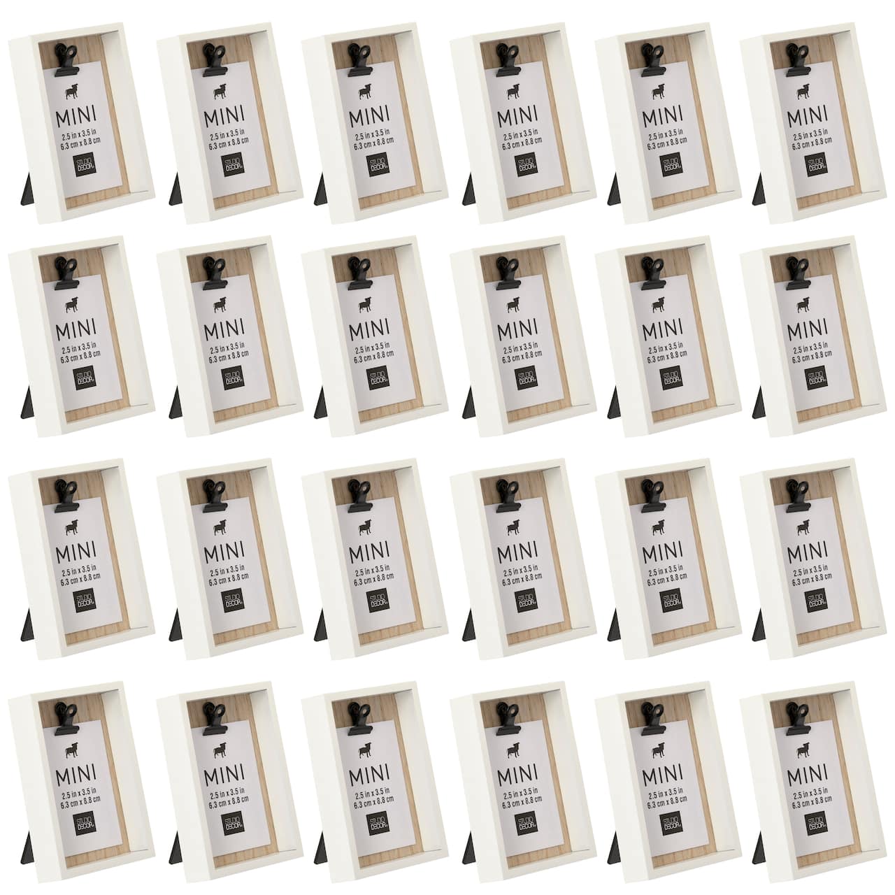 24 Pack: White Deep Box 2.5" x 3.5" Mini Clip Frame by Studio Décor®